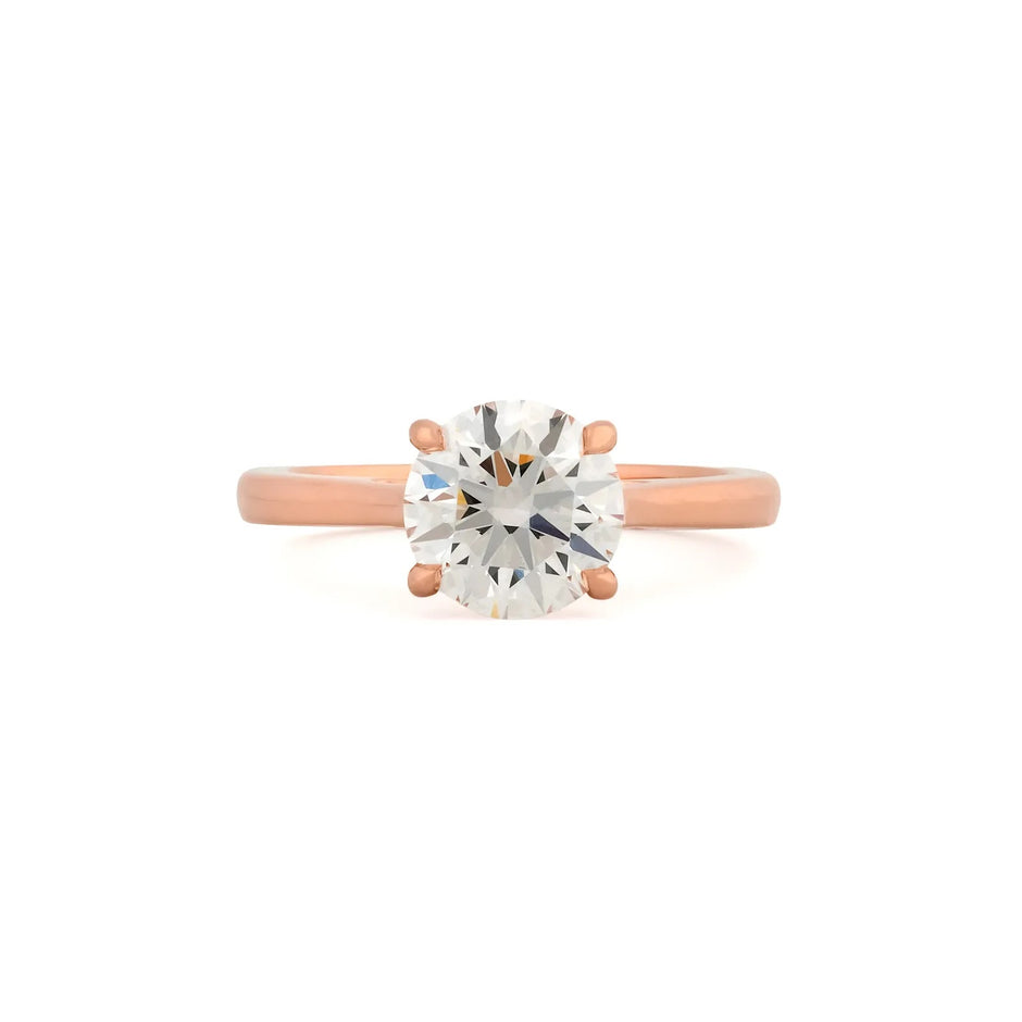 Elara Round Cross-Gallery Solitaire Ring — front view