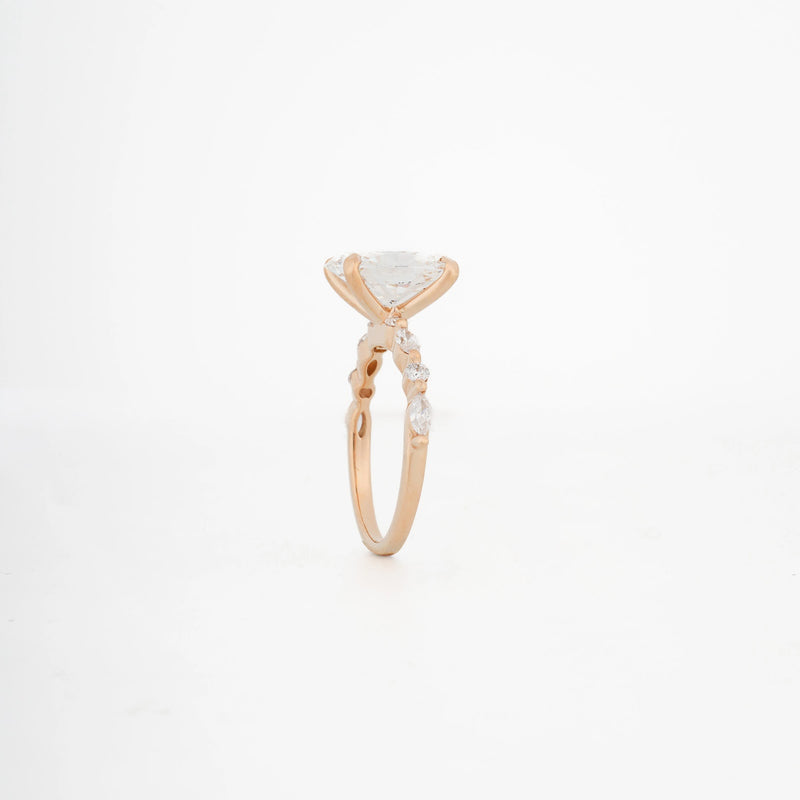 Mira Oval Petal-Side Diamond Ring — profile view