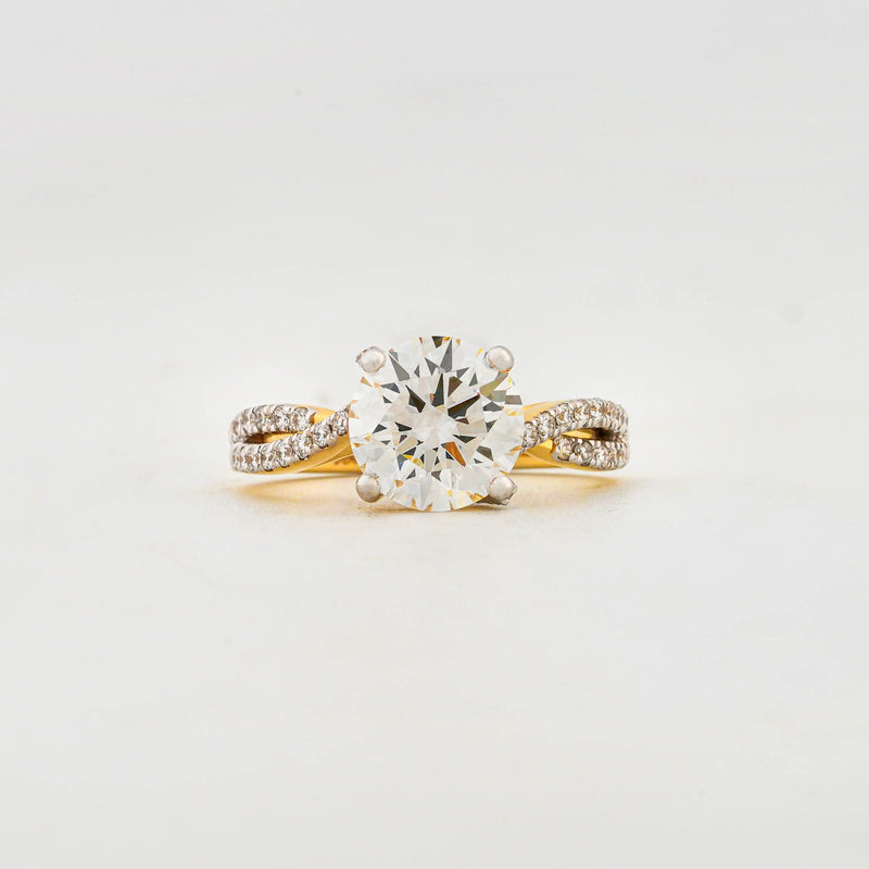 Arcadia Round Split-Pavé Solitaire Ring — front view