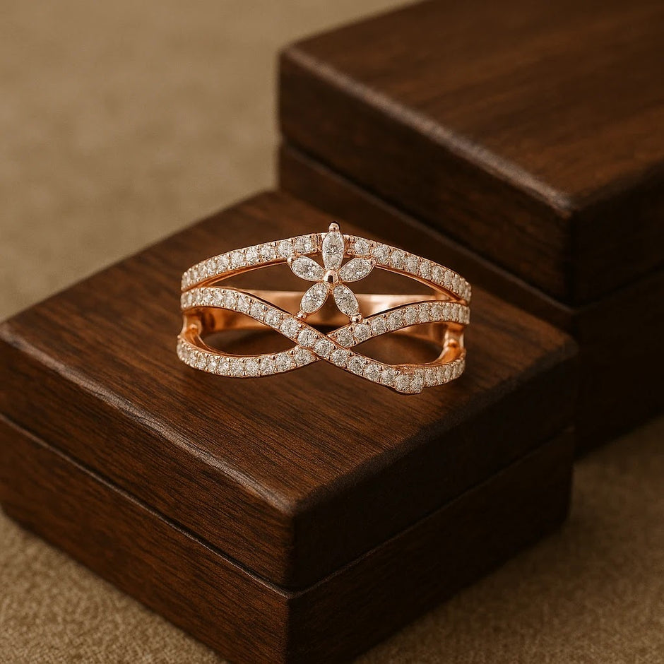 Infinity Marquise Crossover Pavé Ring — editorial view