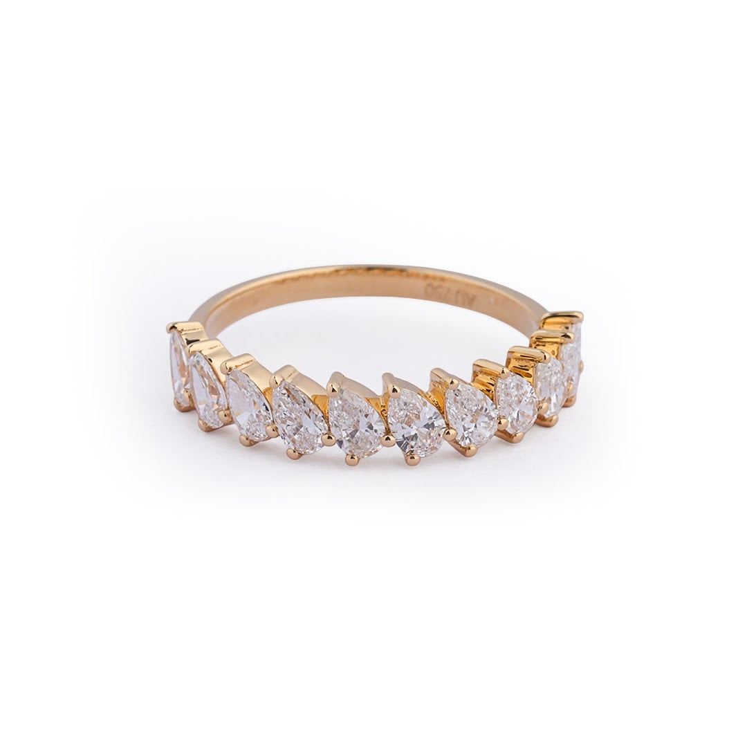 Pear Lab-Grown Diamond Half-Eternity Band - side view