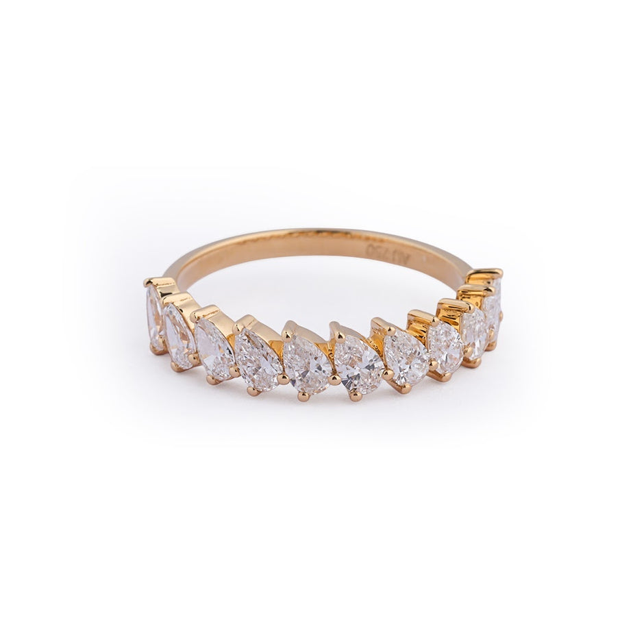 Pear Lab-Grown Diamond Half-Eternity Band - side view