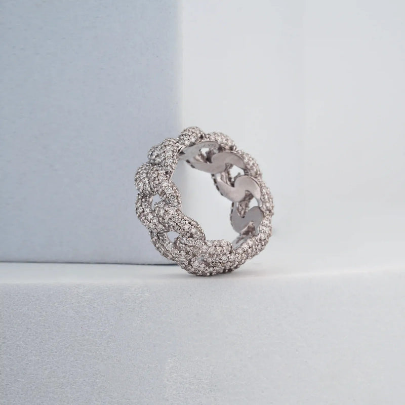 Corsa Pavé Chain-Link Diamond Band — front view