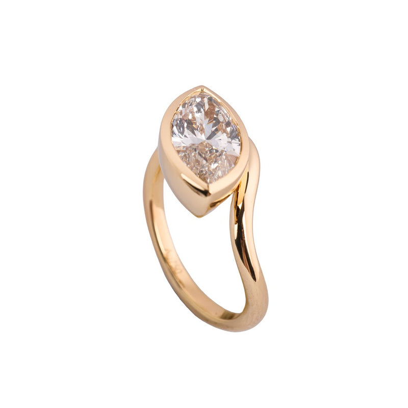Marquise Orbit Sculptural Bezel Ring — view 5
