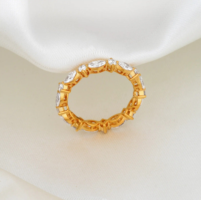 Orison Scalloped Diamond Eternity Band — angled view