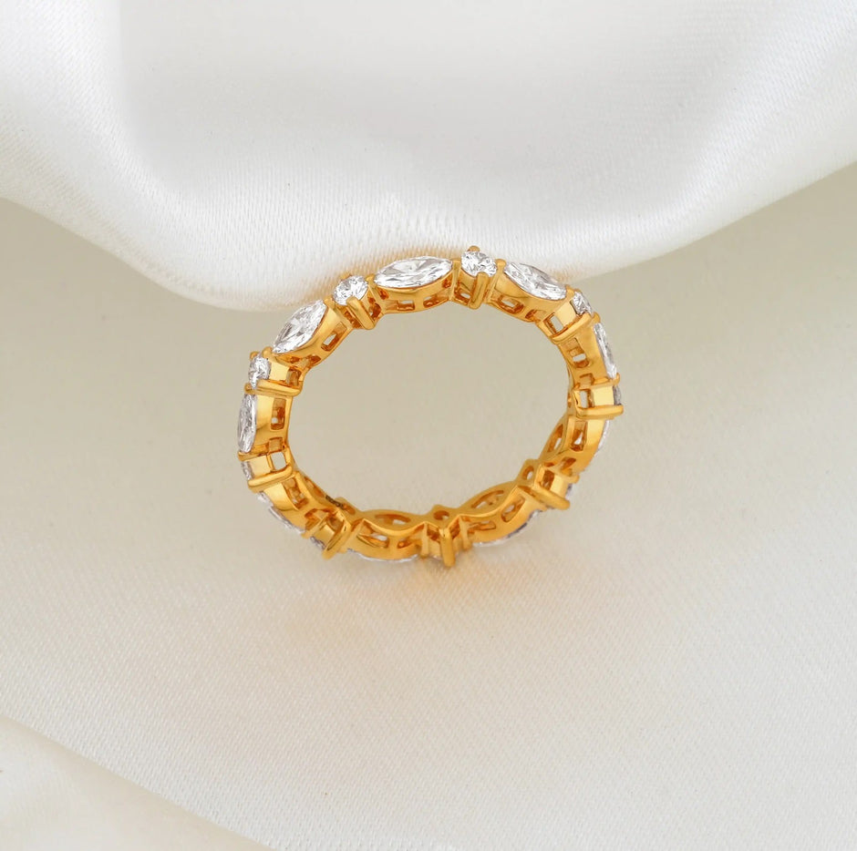 Orison Scalloped Diamond Eternity Band — angled view