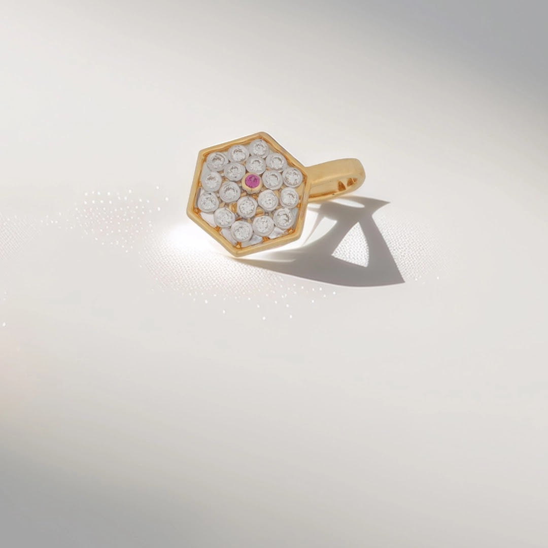 0.09 Ct Round Lab-Grown Diamond with 0.01 Ct Lab-Grown Colourstone Nose Pin — view 1