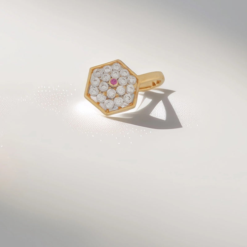 0.09 Ct Round Lab-Grown Diamond with 0.01 Ct Lab-Grown Colourstone Nose Pin — view 1