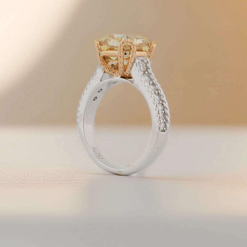 Marisol Fancy Radiant Double-Row Pavé Ring — angled view