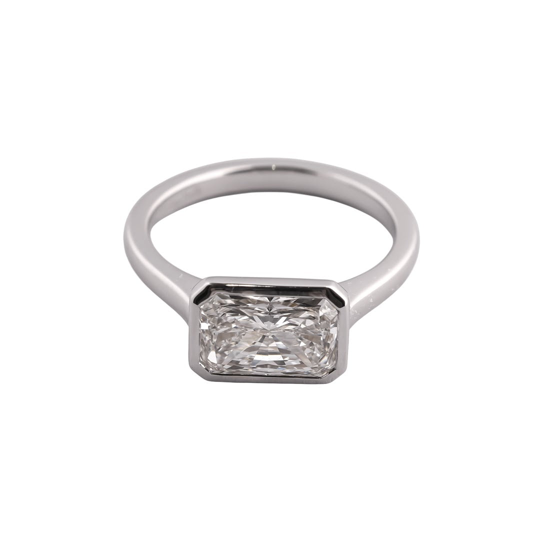 Nox East-West Radiant Bezel Ring — view 2