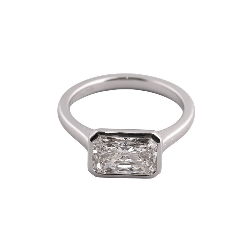 Nox East-West Radiant Bezel Ring — view 2