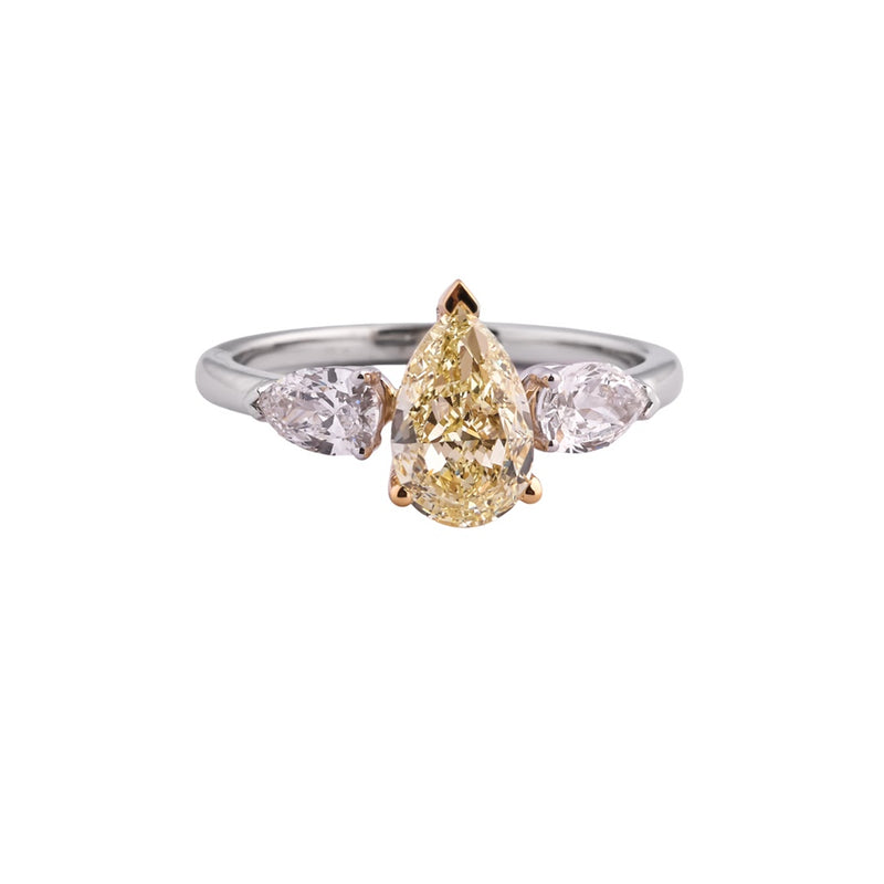 Solara Pear Trio Three-Stone Ring — view 1