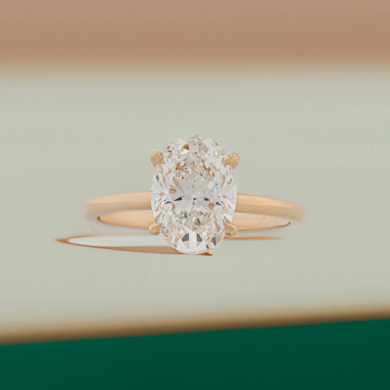 Alina Oval Basket Solitaire Ring — front view