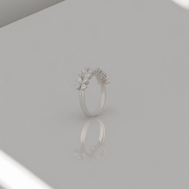 Thalia Marquise Petal Crown Band — angled view