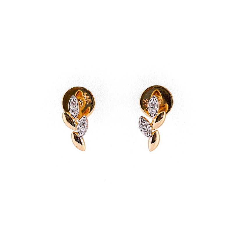 Ivella Vine Sculpted Leaf Diamond Ear Climber Earrings