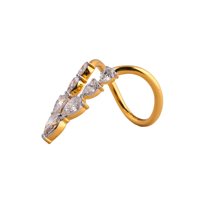 Willow Pear-Leaf Sculptural Cocktail Ring — view 5
