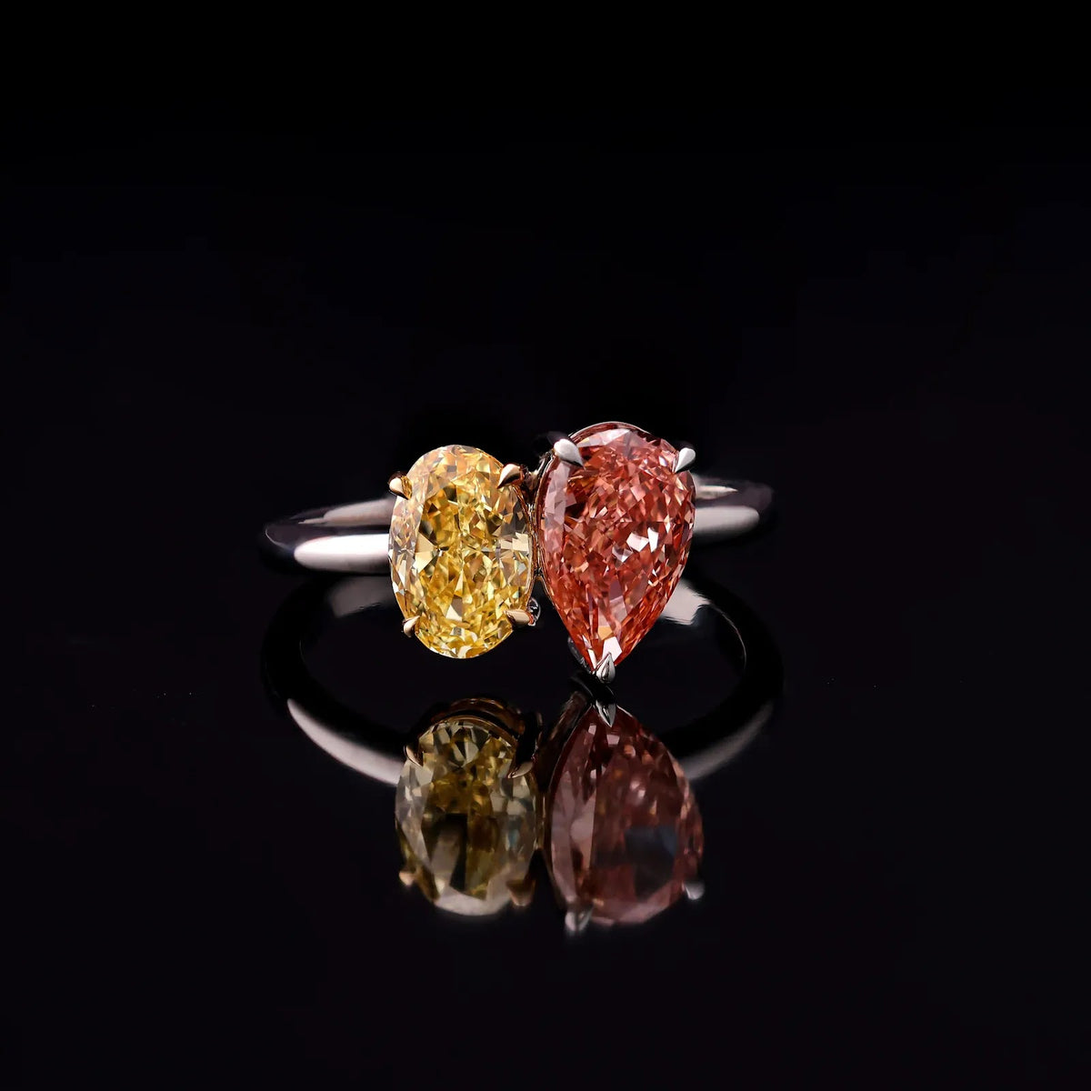 Chromia Fancy Pear & Oval Toi et Moi Ring — editorial view