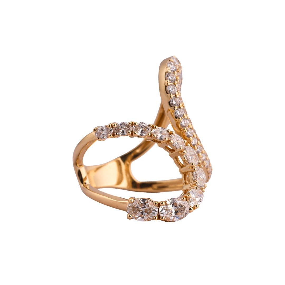 Serpentine Pavé Runway Cocktail Ring — view 4