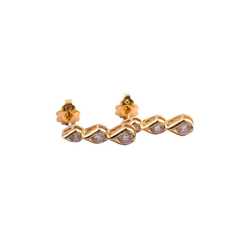 Dewdrop Trio Diamond Drop Earrings — view 3