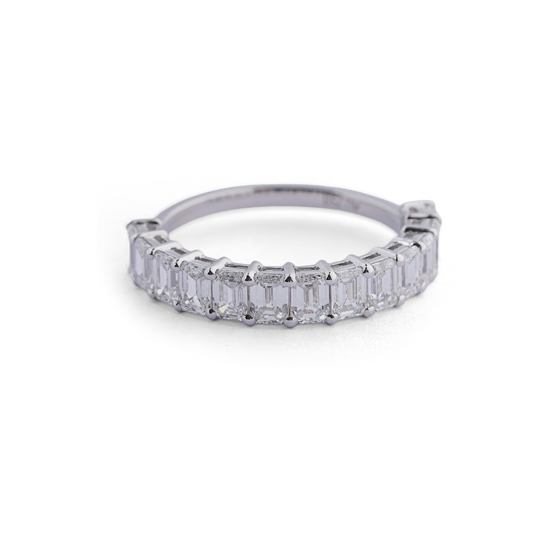 Emerald-Cut Lab-Grown Diamond Band - front view