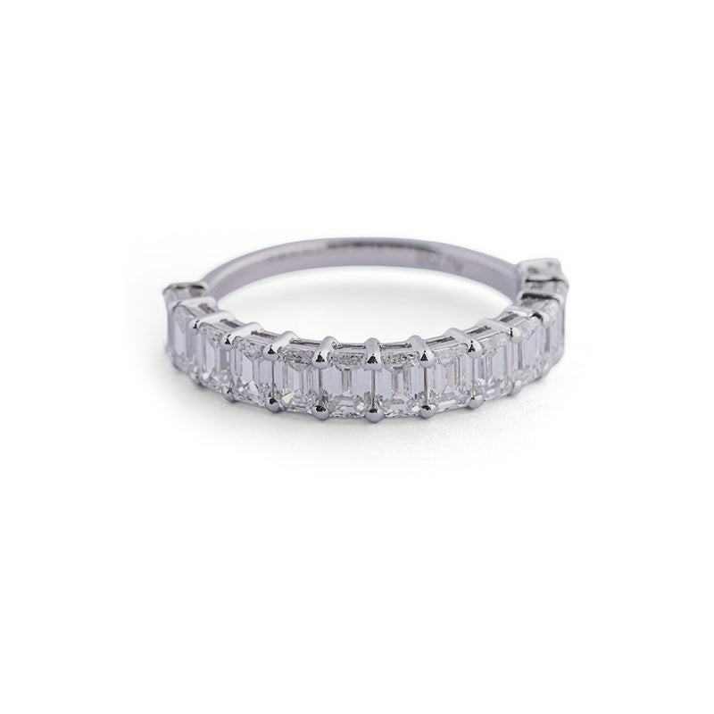 Emerald-Cut Lab-Grown Diamond Band - front view