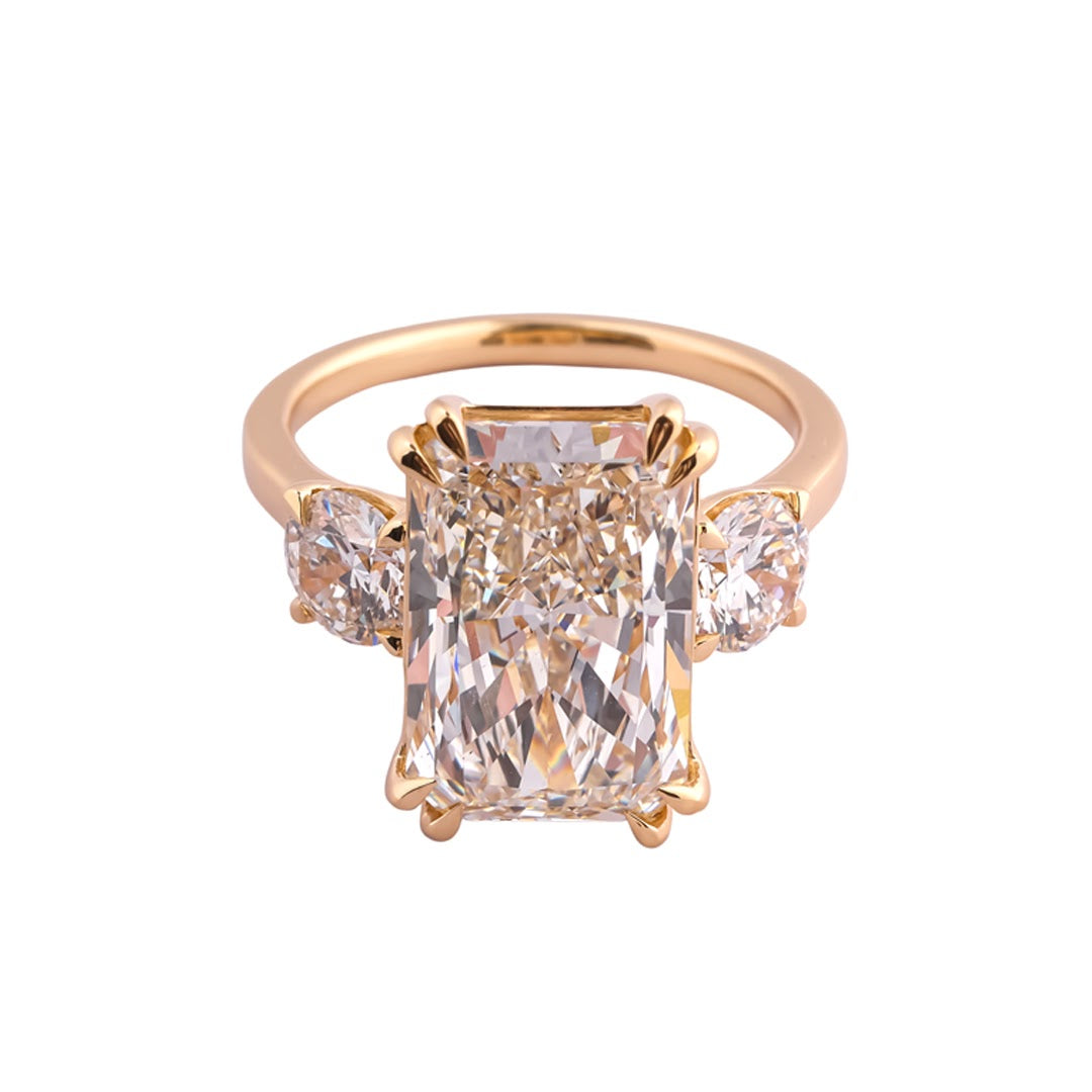 Manhattan Emerald-Cut & Oval Three-Stone Ring — view 3