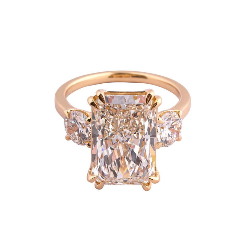Manhattan Emerald-Cut & Oval Three-Stone Ring — view 3