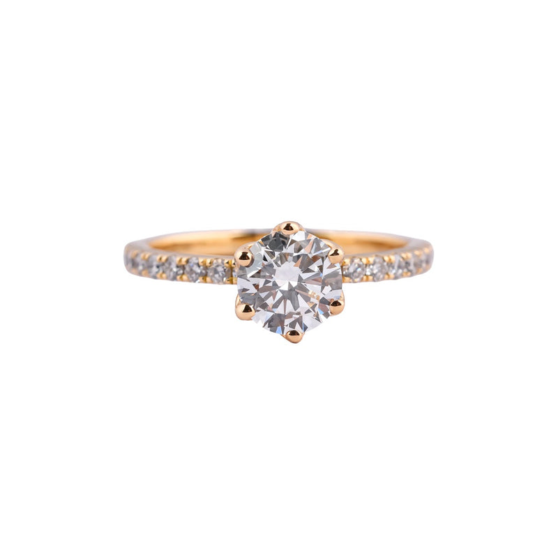 Avery Round Pavé Solitaire Ring — view 1