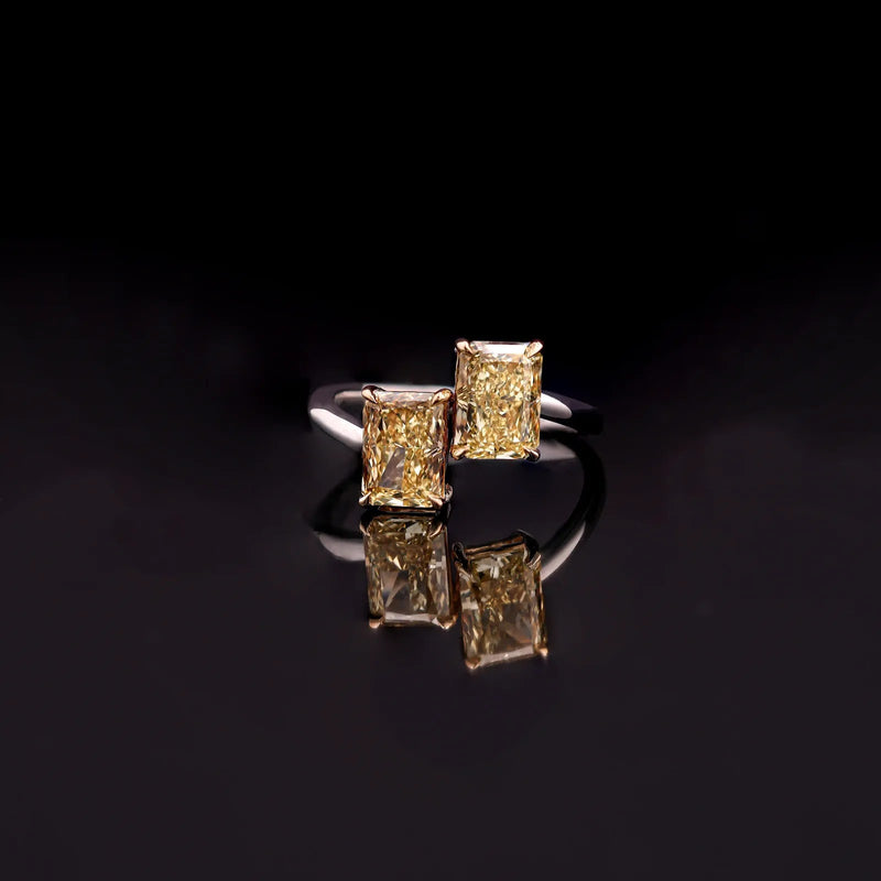 Solstice Fancy Radiant Toi et Moi Ring — editorial view