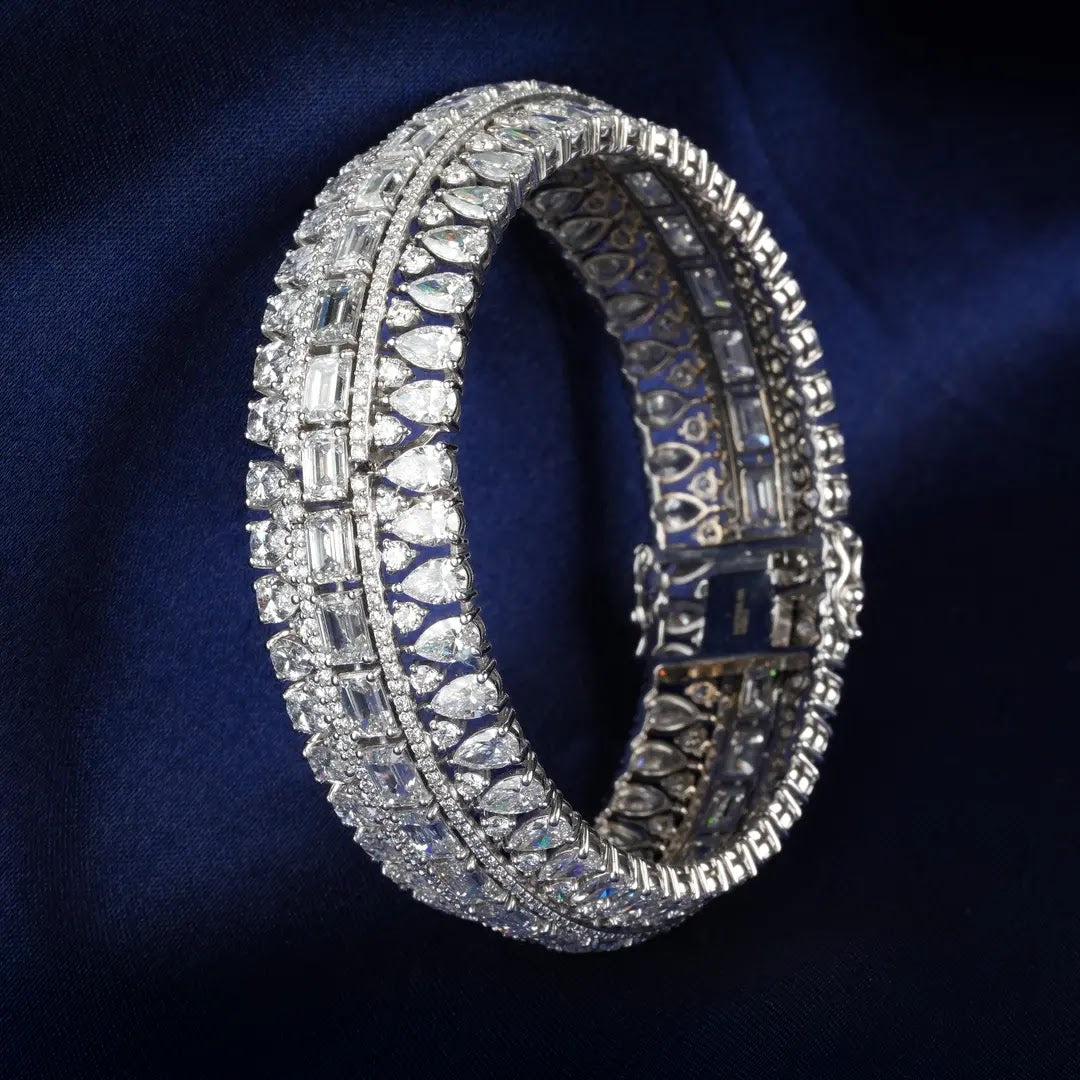 46.4 Ct Mixed-Cut Lab-Grown Diamond Bangle — view 2