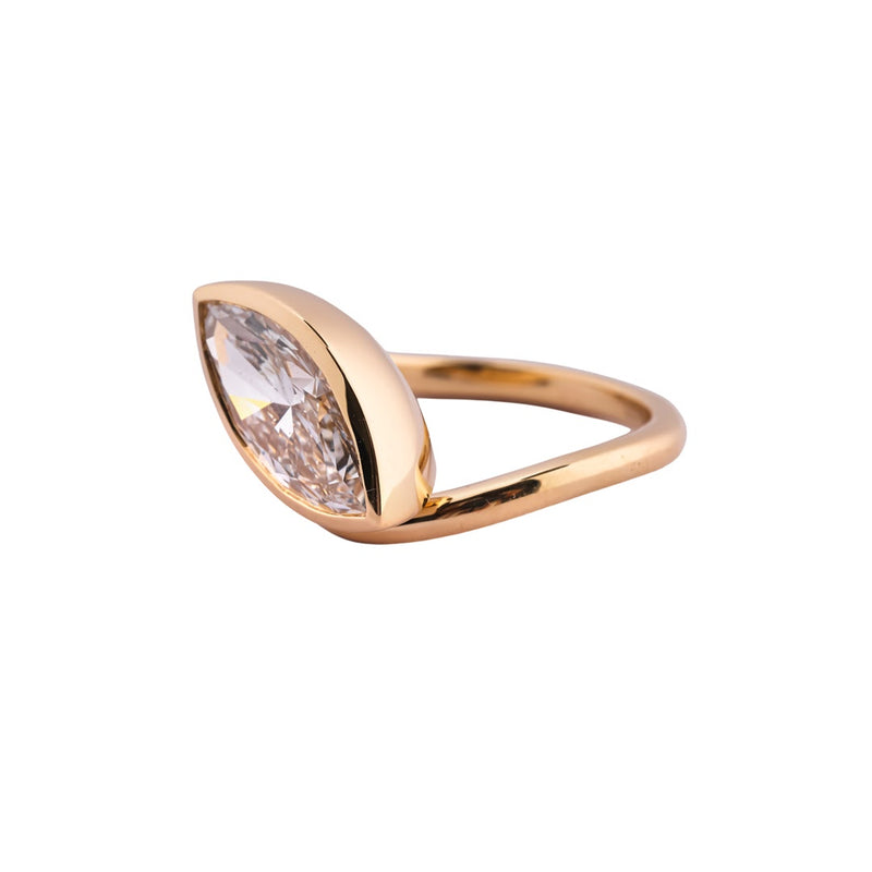 Marquise Orbit Sculptural Bezel Ring — view 2