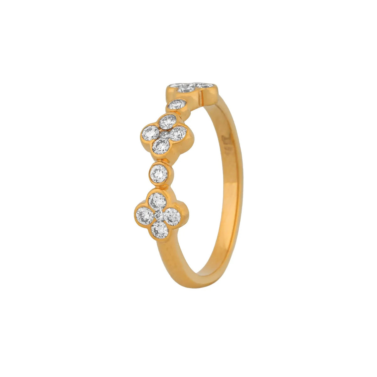 Dahlia Bezel-Cluster Diamond Band — angled view