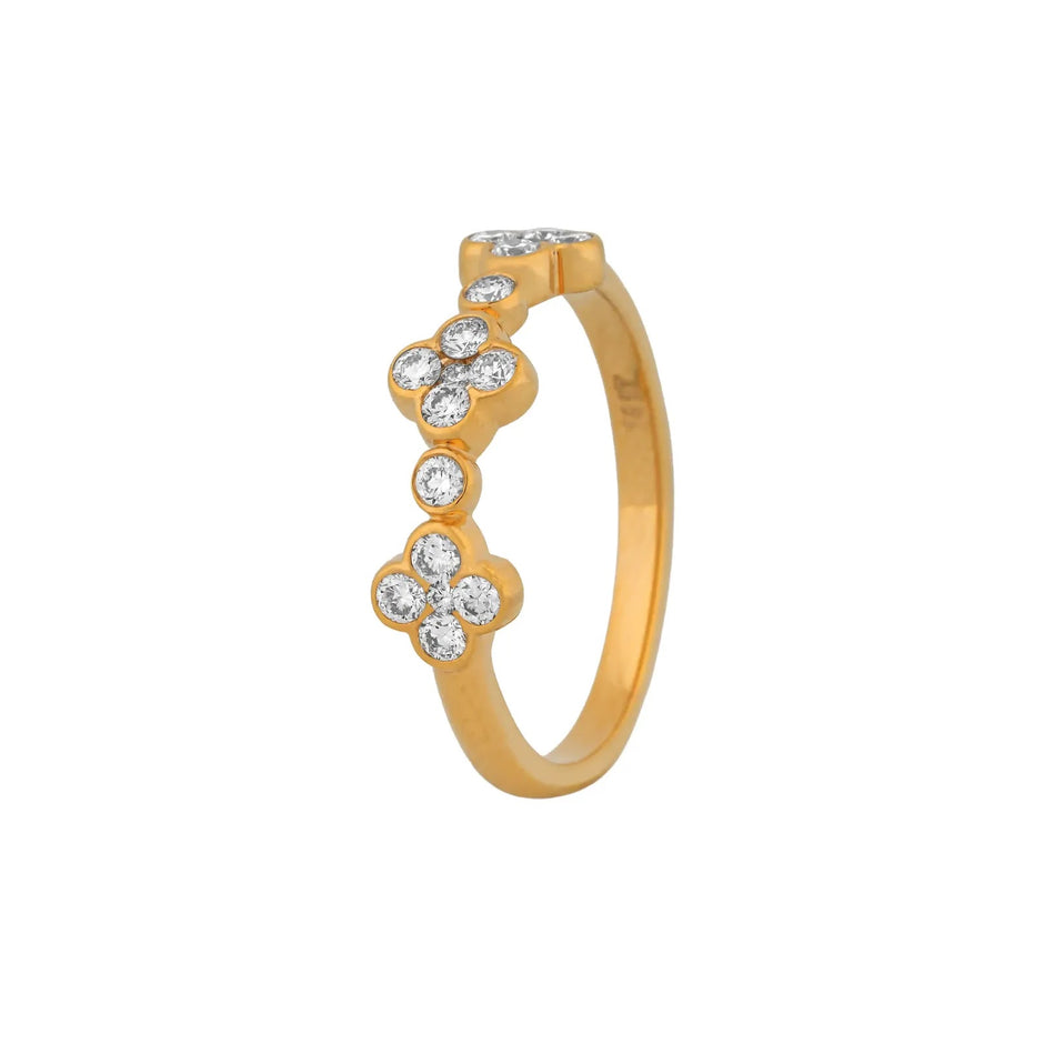 Dahlia Bezel-Cluster Diamond Band — angled view