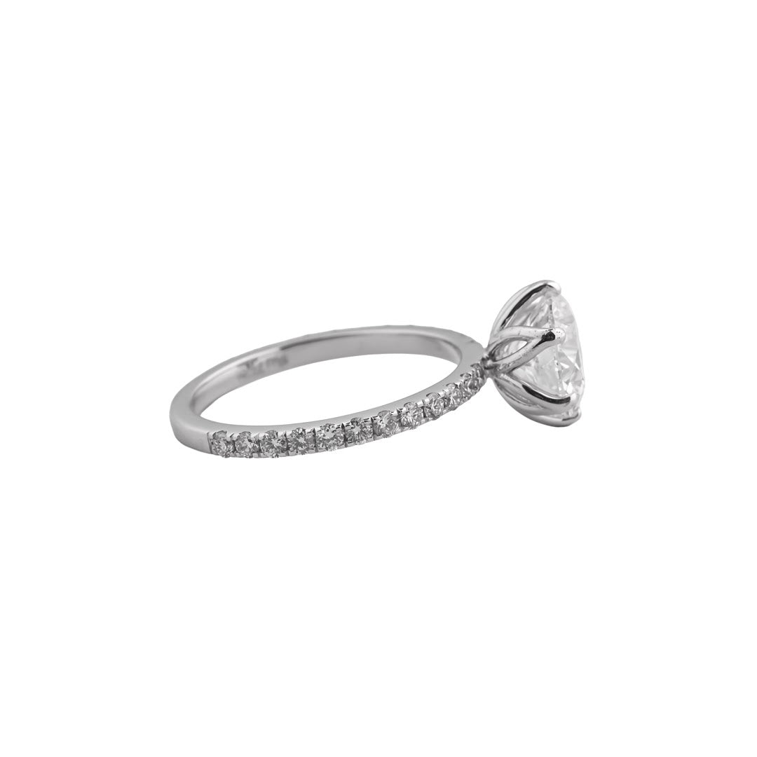 Lucent Round Pavé Solitaire Ring — view 4