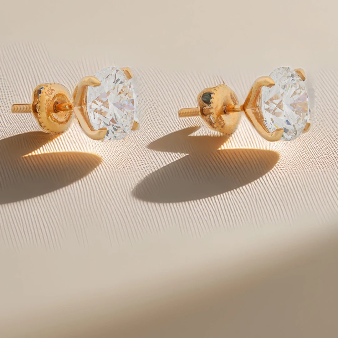 5.13 Ct Round Lab-Grown Diamond Stud Earrings — view 3