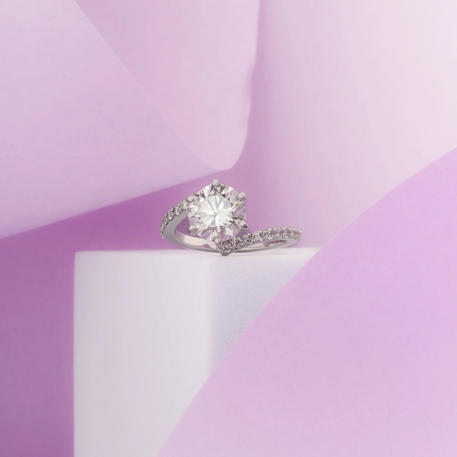 Elysian Round Split-Pavé Solitaire Ring — front view