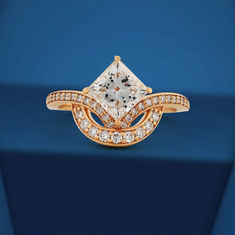 Virelle Princess Chevron Crown Ring — front view