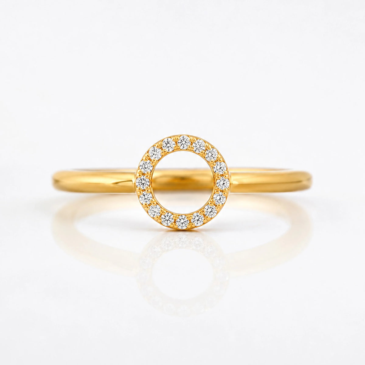 Halo Orbit Open-Centre Diamond Ring — detail view