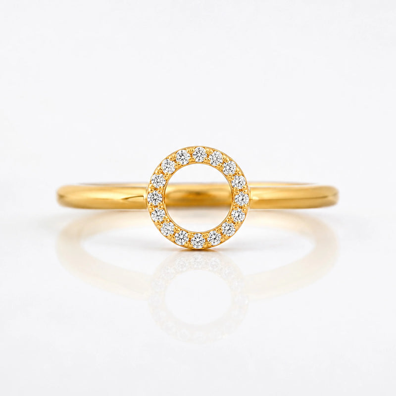 Halo Orbit Open-Centre Diamond Ring — detail view