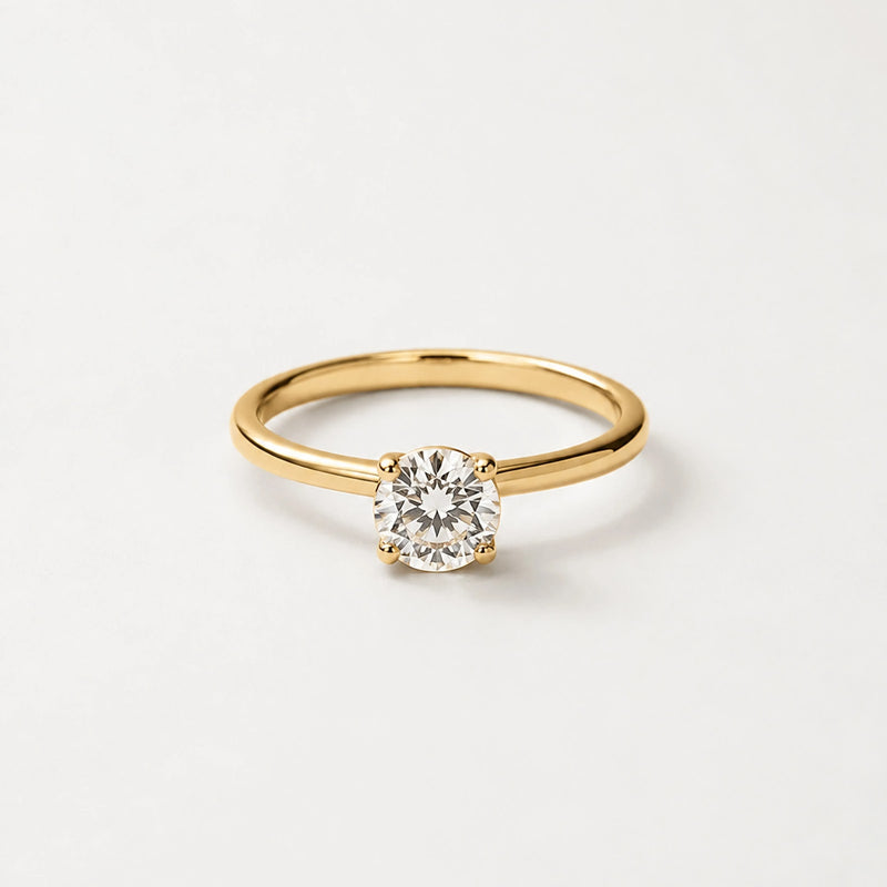 Calista Round Cathedral Solitaire Ring — front view