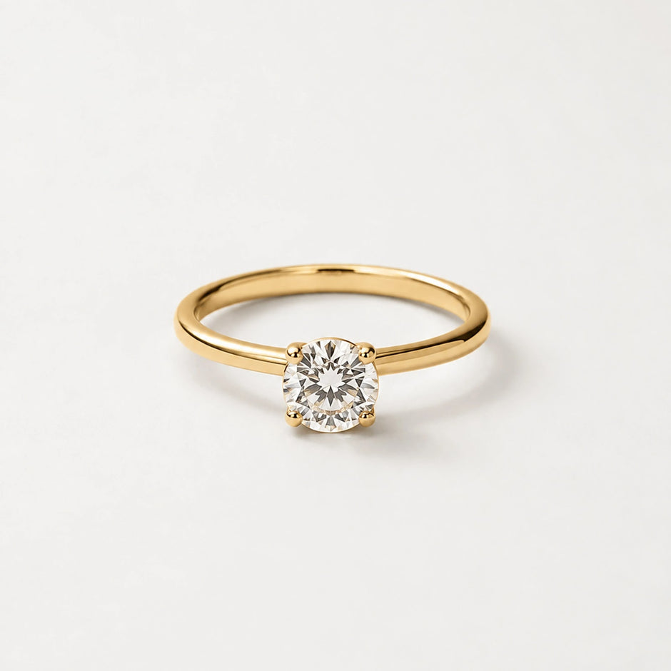 Calista Round Cathedral Solitaire Ring — front view