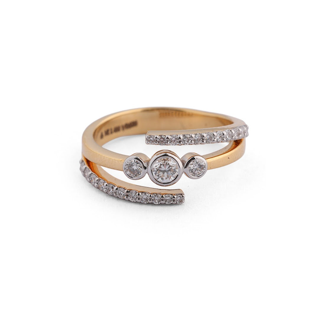 Layered Wrap Lab-Grown Diamond Ring - side view