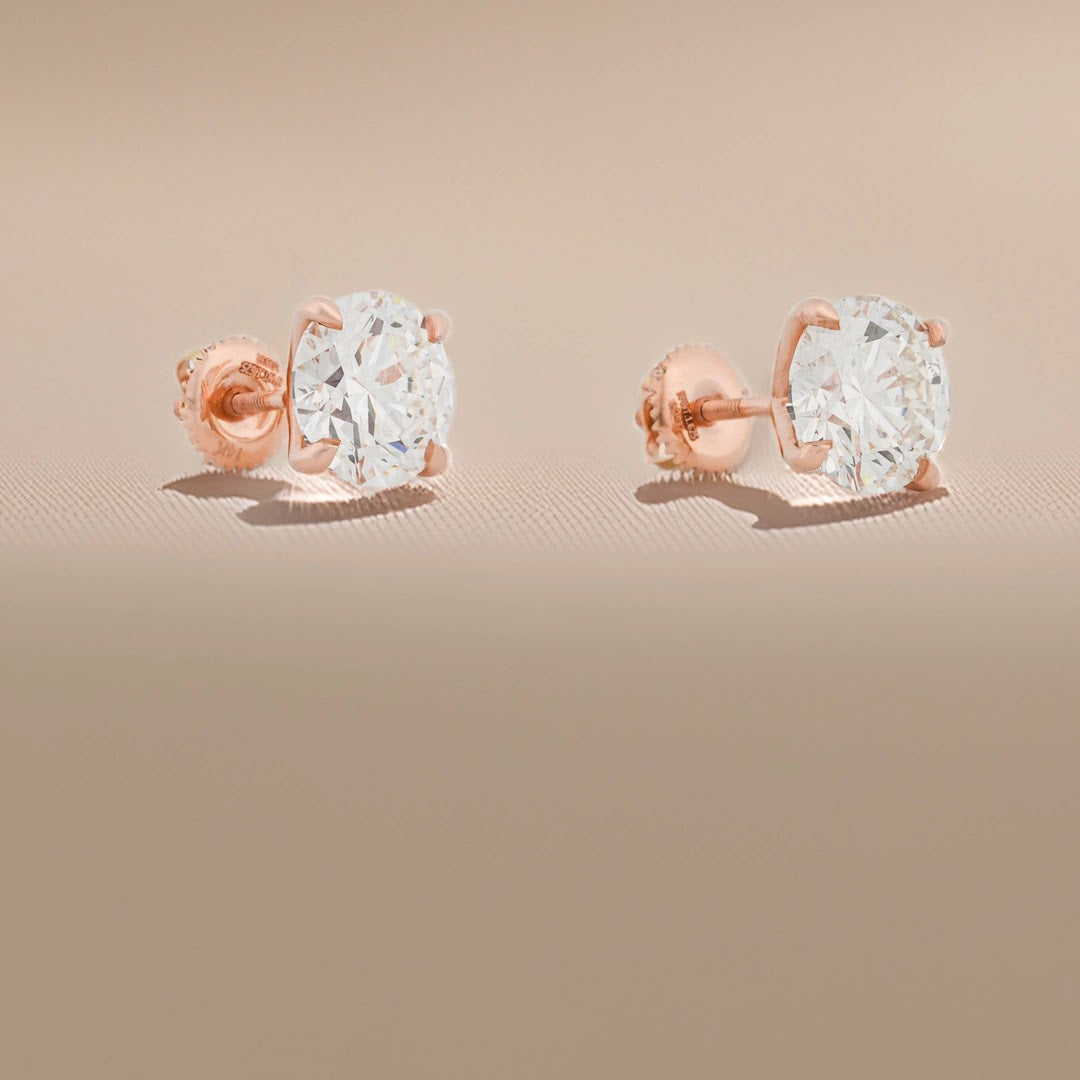 5.13 Ct Round Lab-Grown Diamond Stud Earrings — view 2