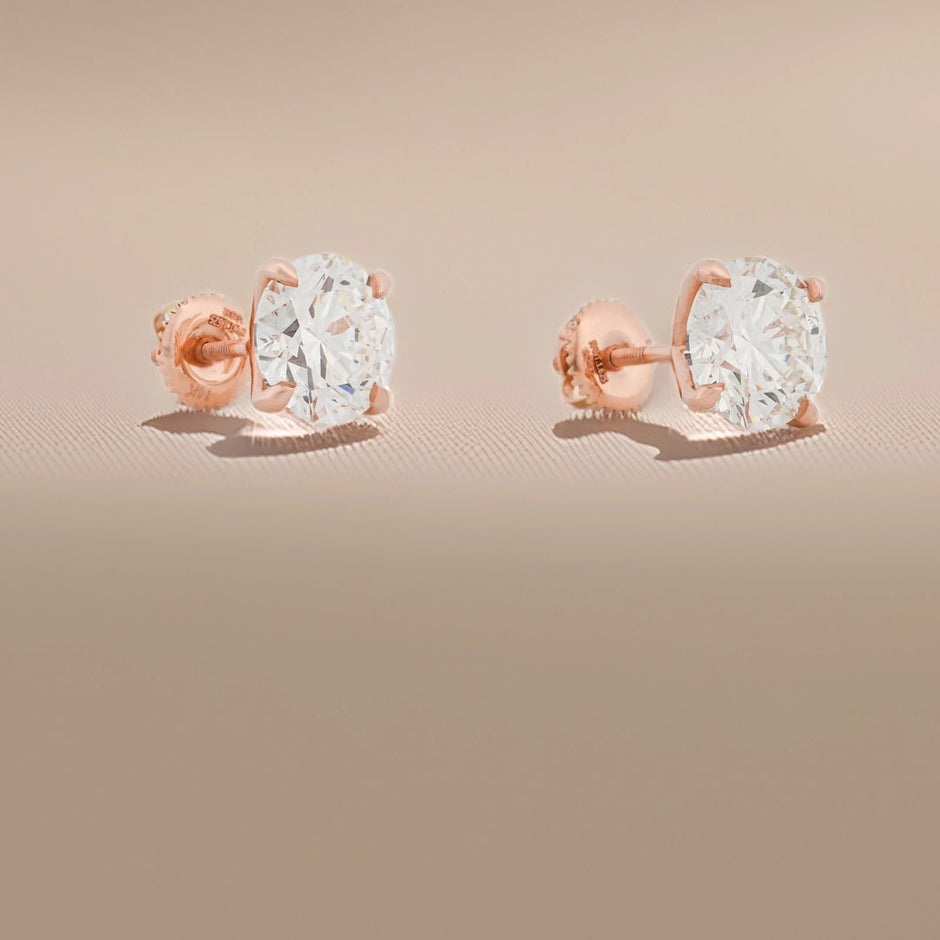 5.13 Ct Round Lab-Grown Diamond Stud Earrings — view 2