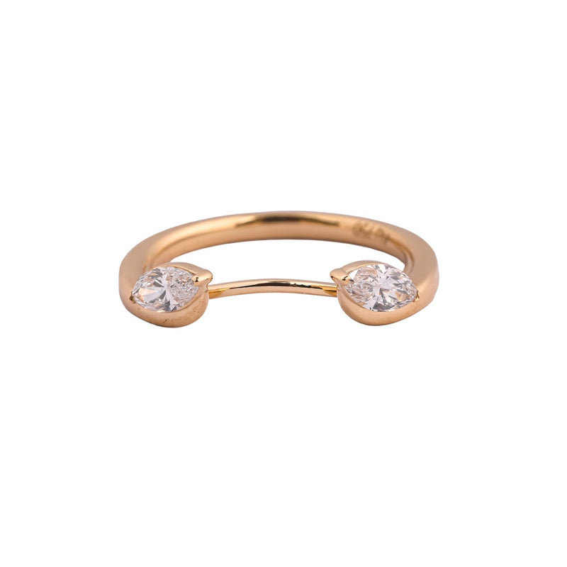 Twin Dew Pear Open Bypass Ring — view 1