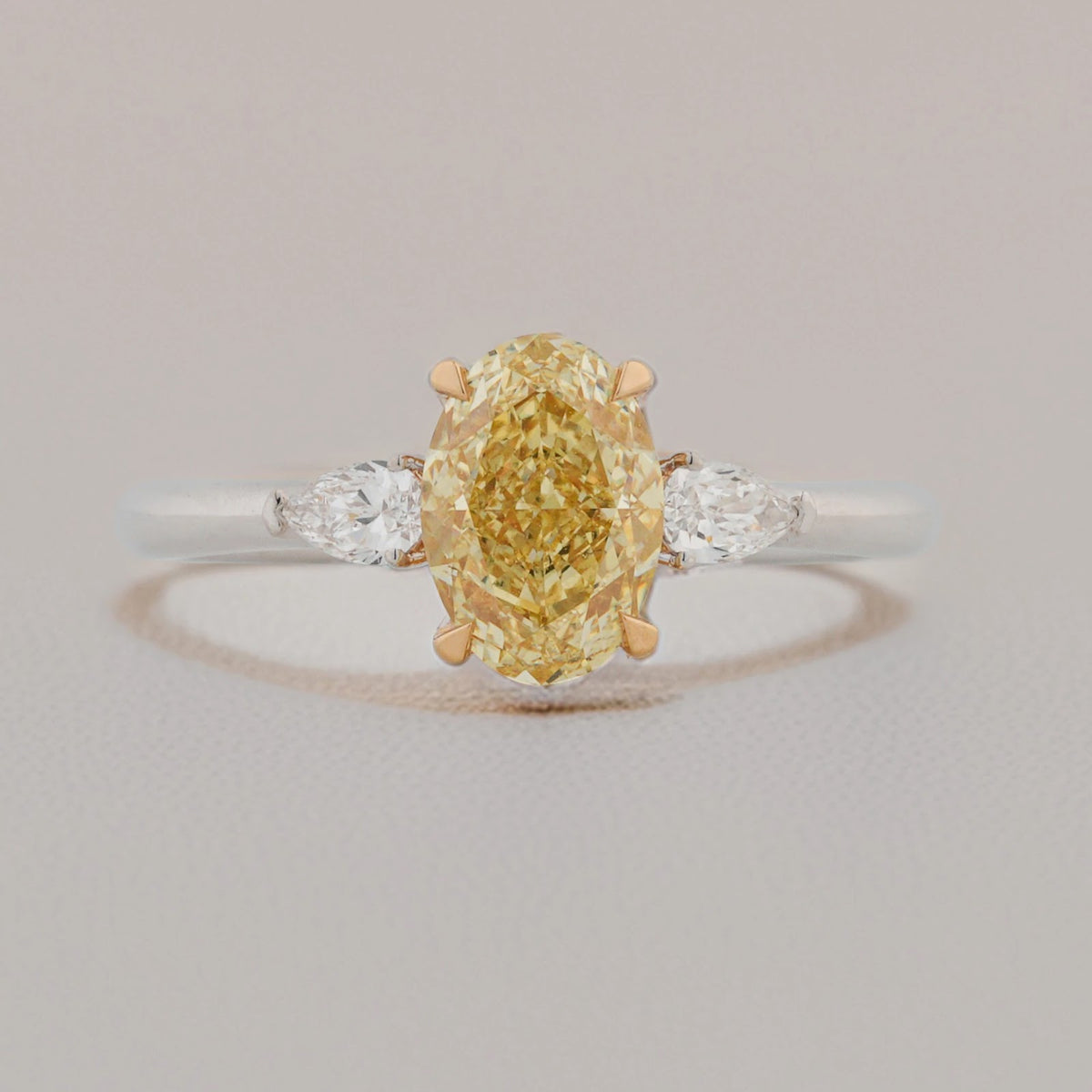 Solene Fancy Oval Three-Stone Ring — front view