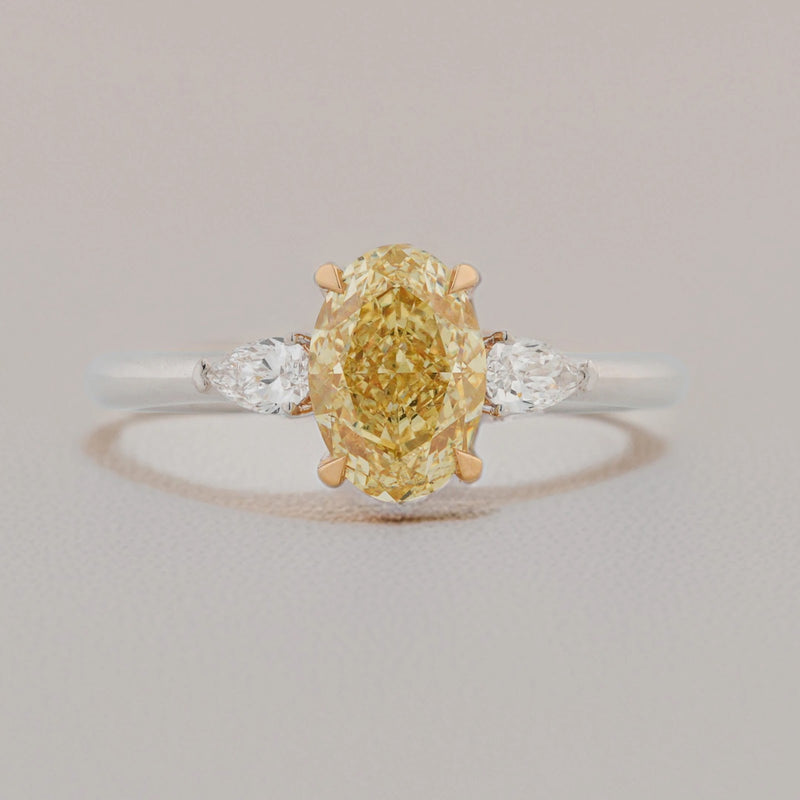 Solene Fancy Oval Three-Stone Ring — front view