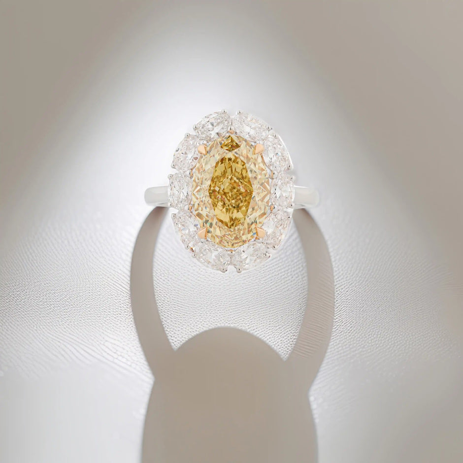Solara Fancy Oval Halo Diamond Ring — front view