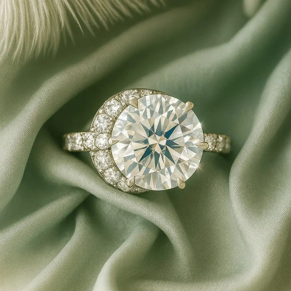 Grandeur Round Halo Split-Pavé Ring — front view