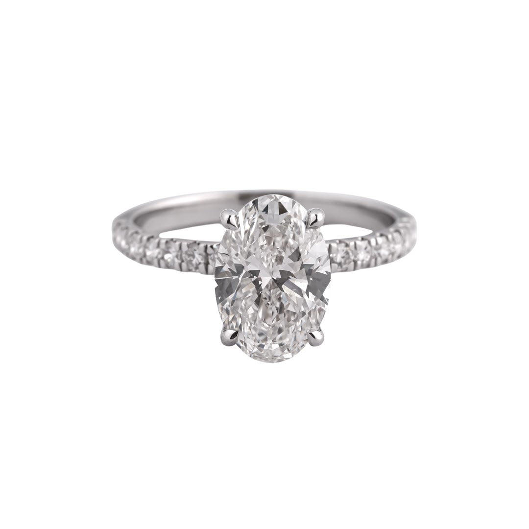 Elysian Oval Pavé Solitaire Ring — view 1